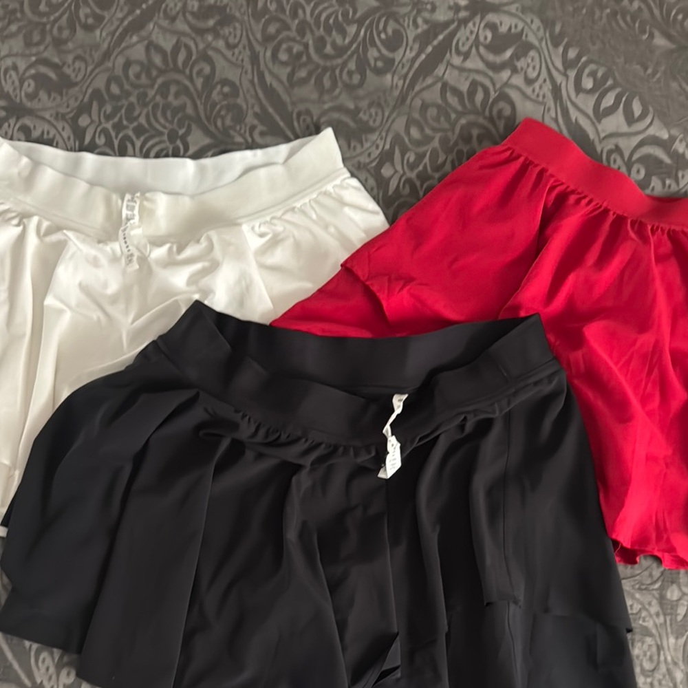 Stylish Black, White, and Red Skorts